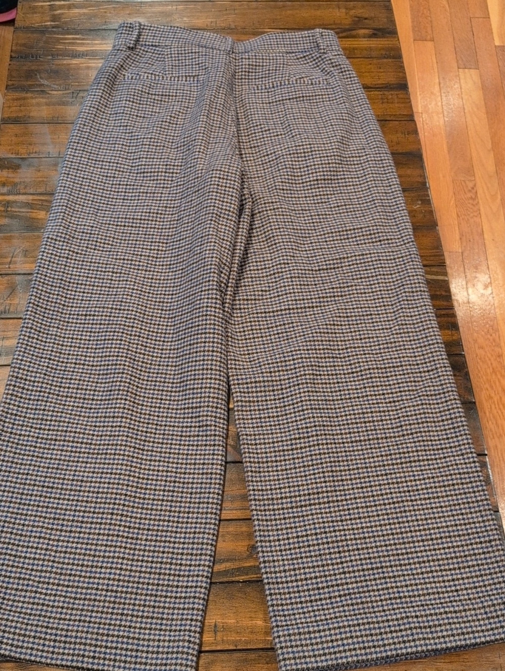 Everlane Rewool Way High Drape pants Wide leg Pleated Houndstooth - Picture 9 of 10